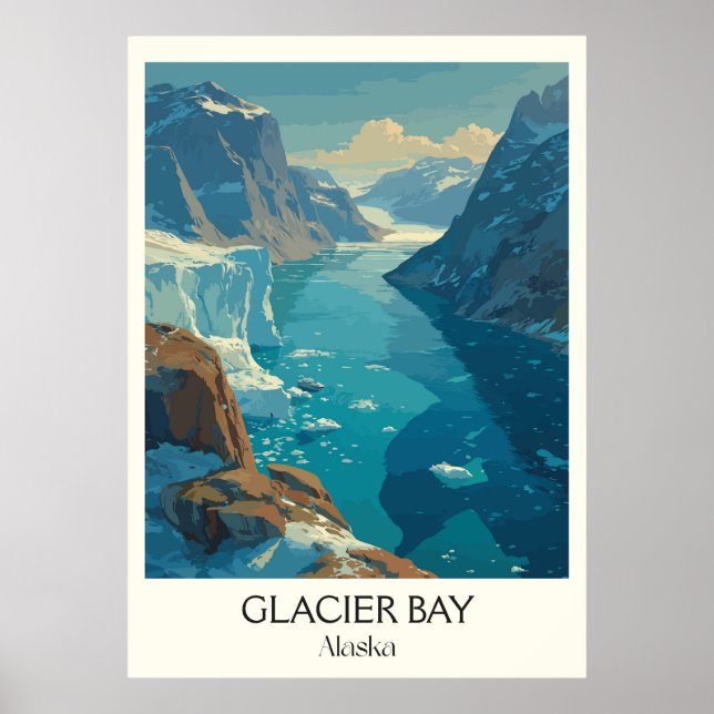 Glacier Bay Alaska Nationalpark Glacär Poster (Framsidan)