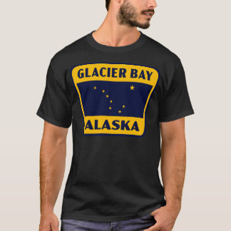 Glacier Bay Alaska Retro Badge Gult T Shirt