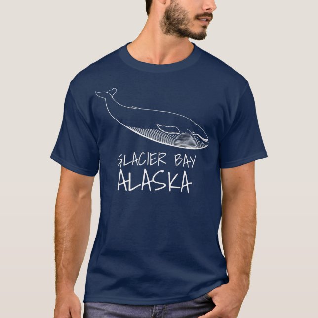 GLACIER BAY ALASKA Whale Titta på utskriften T Shirt (Framsida)