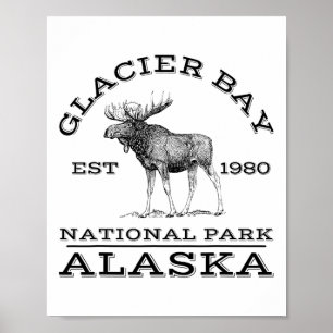 Glacier Bay National Park Alaska Älg Vandring Utom Poster