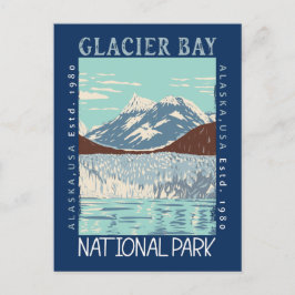 Glacier Bay National Park Alaska Retro Distressed Vykort