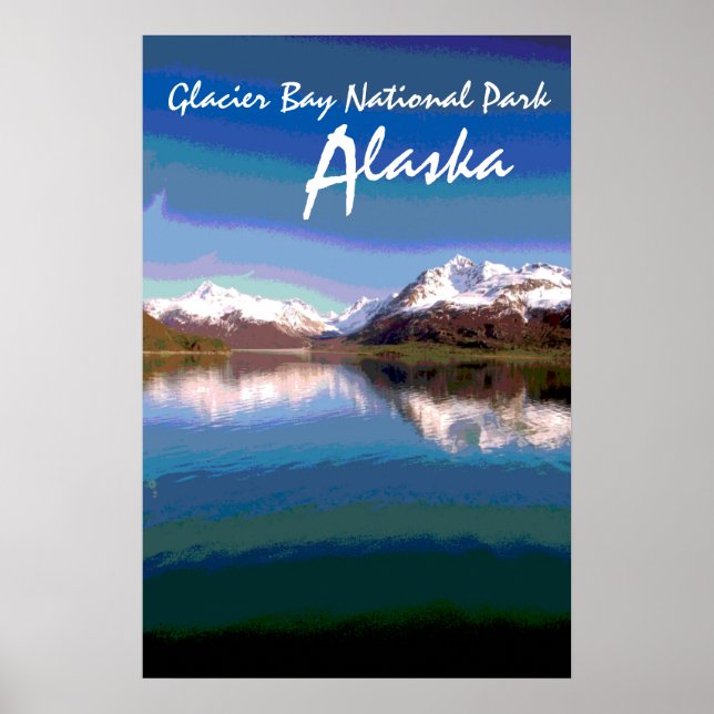 Glacier Bay National Park Alaska-scenen poster (Framsidan)