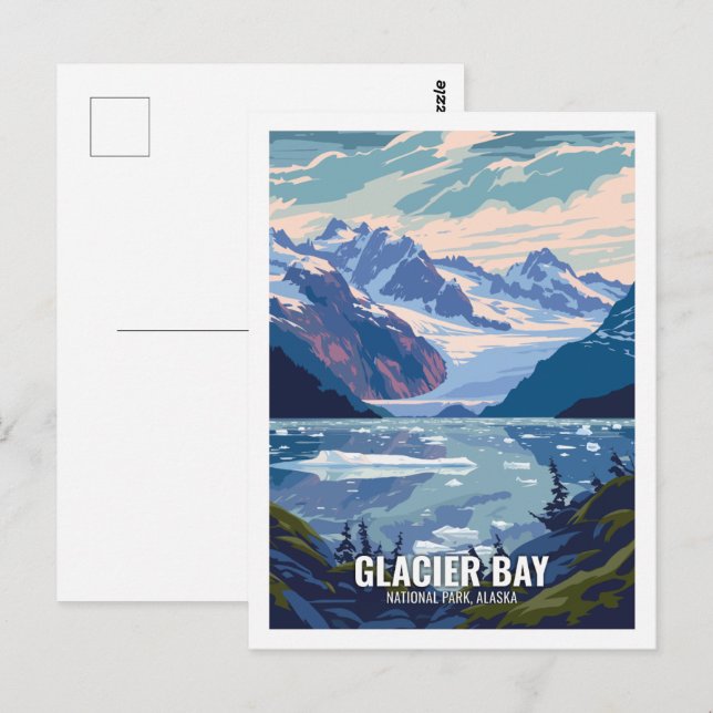 Glacier Bay National Park Alaska USA Vykort (Fram/baksida)
