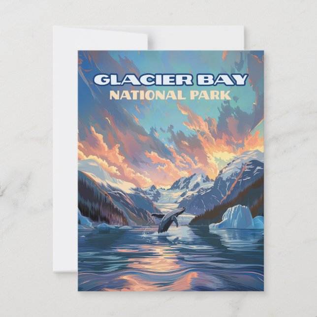 Glacier Bay National Park Alaska Whale Flat Card (Framsida)