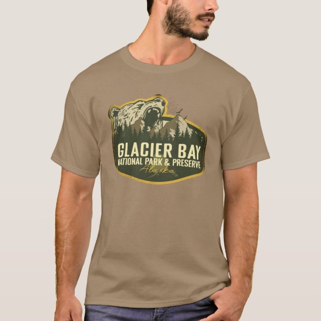 Glacier Bay National Park And Preserve Alaska Retr T Shirt (Framsida)