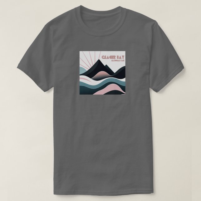 Glacier Bay National Park Färgad Backe T Shirt (Design framsida)