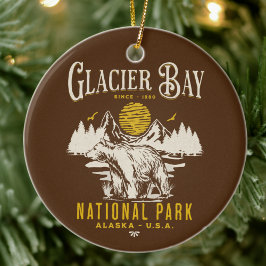 Glacier Bay National Park Forest Landscape Julgransprydnad Keramik