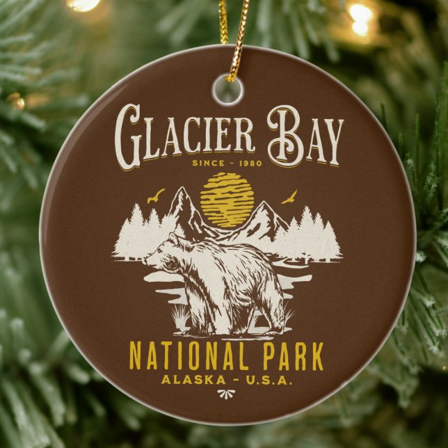 Glacier Bay National Park Forest Landscape Julgransprydnad Keramik (Skapare uppladdad)