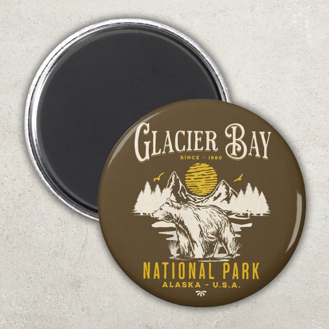Glacier Bay National Park Forest Landscape Magnet (Skapare uppladdad)