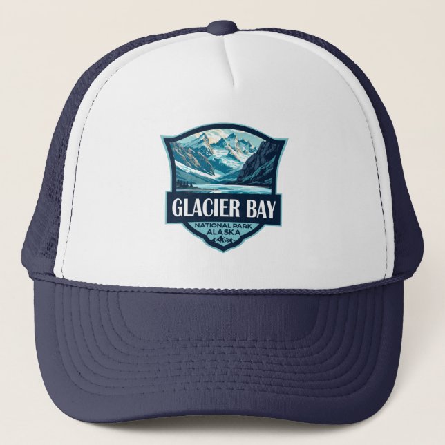Glacier Bay National Park Illustration Retro Keps (Framsida)