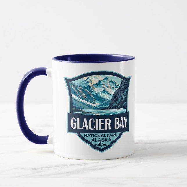 Glacier Bay National Park Illustration Retro Mugg (Vänster)