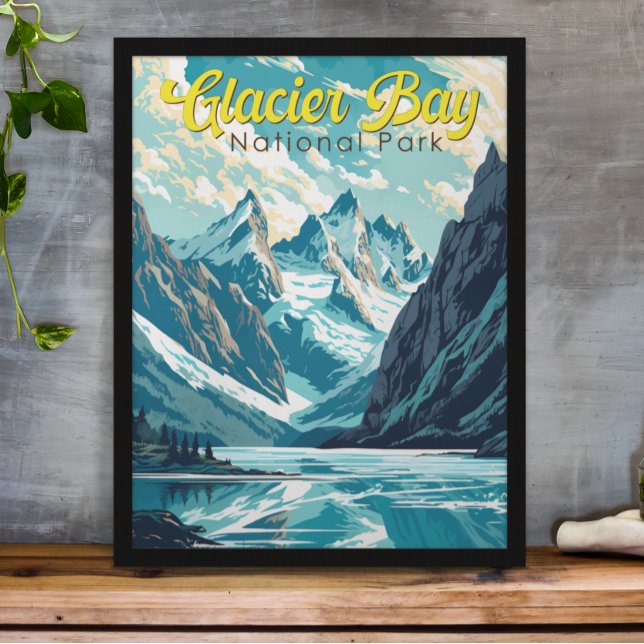 Glacier Bay National Park Illustration Retro Poster (Skapare uppladdad)