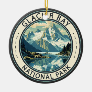 Glacier Bay National Park Illustration Travel Art Julgransprydnad Keramik