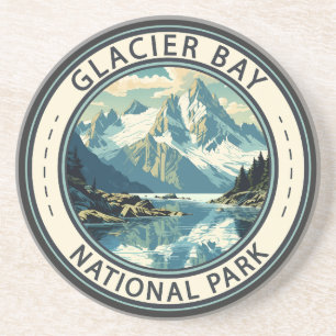 Glacier Bay National Park Illustration Travel Art Underlägg