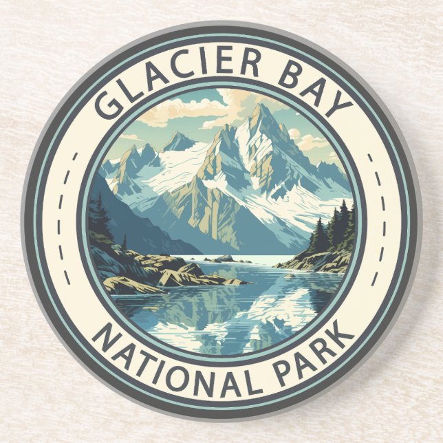 Glacier Bay National Park Illustration Travel Art Underlägg (Framsidan)