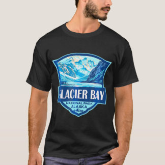 Glacier Bay National Park Illustration Travel Retr T Shirt