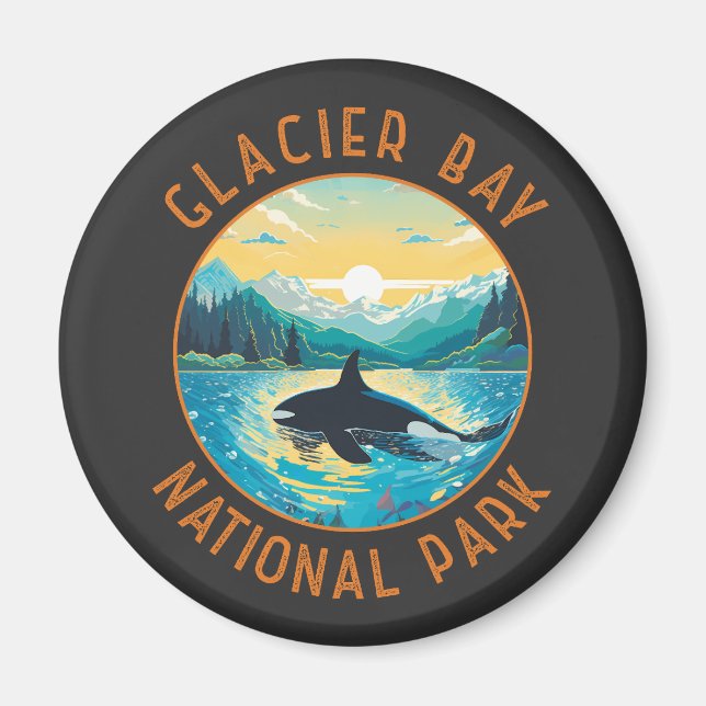 Glacier Bay National Park Orca Distress Circle Magnet (Framsidan)