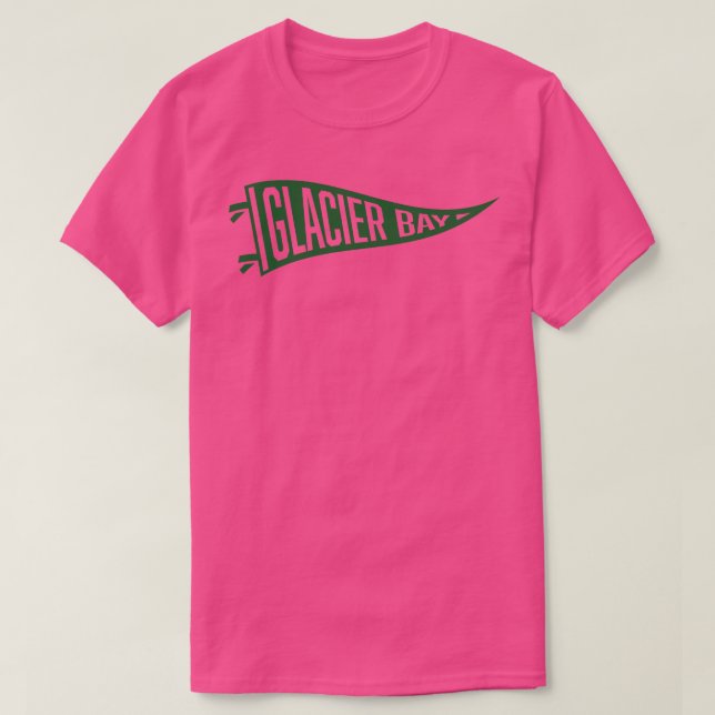 Glacier Bay National Park Pennant Grönt T Shirt (Design framsida)