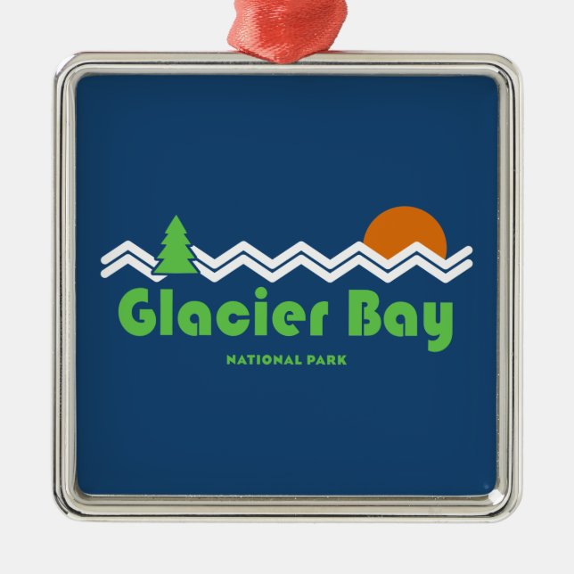 Glacier Bay National Park Retro Julgransprydnad Metall (Framsidan)