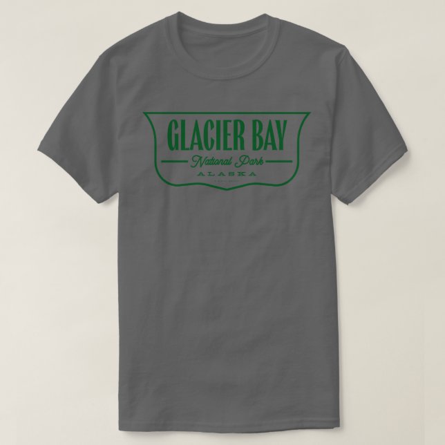 Glacier Bay National Park Shield Grönt T Shirt (Design framsida)