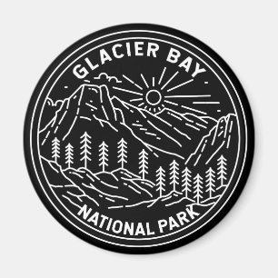 Glacier Bay nationalpark Alaska Monoline Magnet
