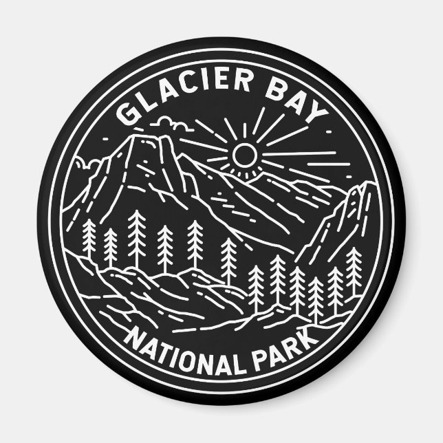 Glacier Bay nationalpark Alaska Monoline Magnet (Framsidan)
