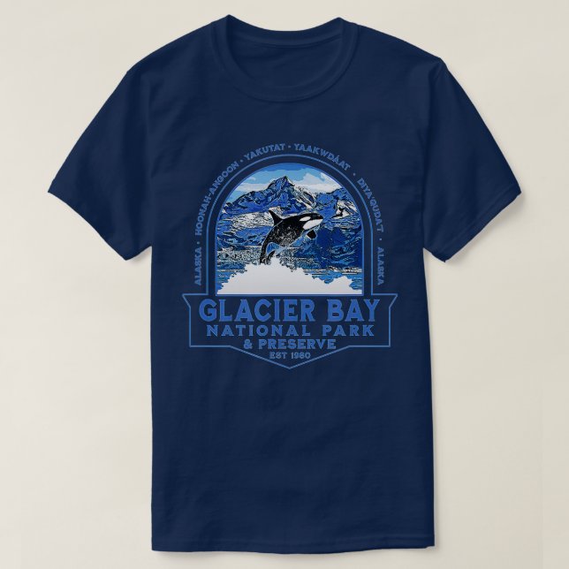 Glacier Bay nationalpark Alaska Orca Mountains Fi T Shirt (Design framsida)