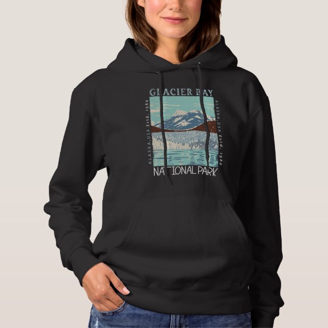 Glacier Bay nationalpark Alaska Retro Distress T Shirt (Framsida)