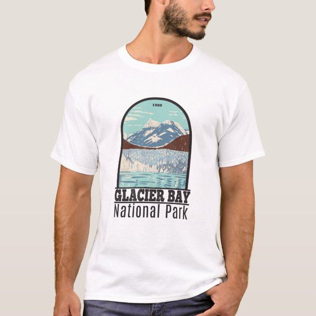 Glacier Bay nationalpark Alaska Vintage T-Shirt (Framsida)