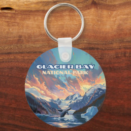 Glacier Bay nationalpark Alaska Whale Vintage Nyckelring