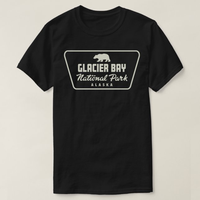 Glacier Bay nationalpark Bear Badge Tan T Shirt (Design framsida)