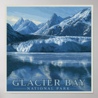 Glacier Bay nationalpark i Alaska Poster