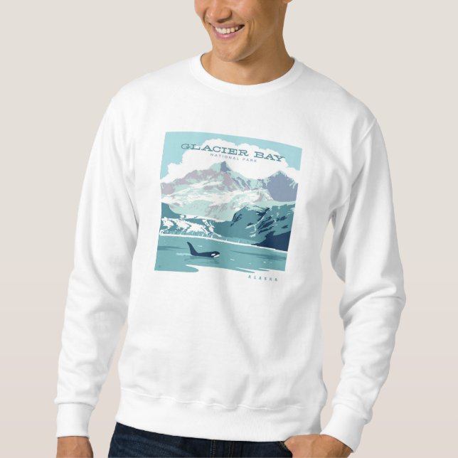 Glacier Bay nationalpark | Orca Lång Ärmad Tröja (Framsida)