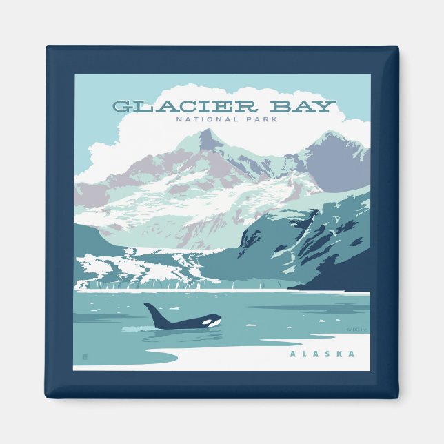 Glacier Bay nationalpark | Orca Magnet (Framsidan)