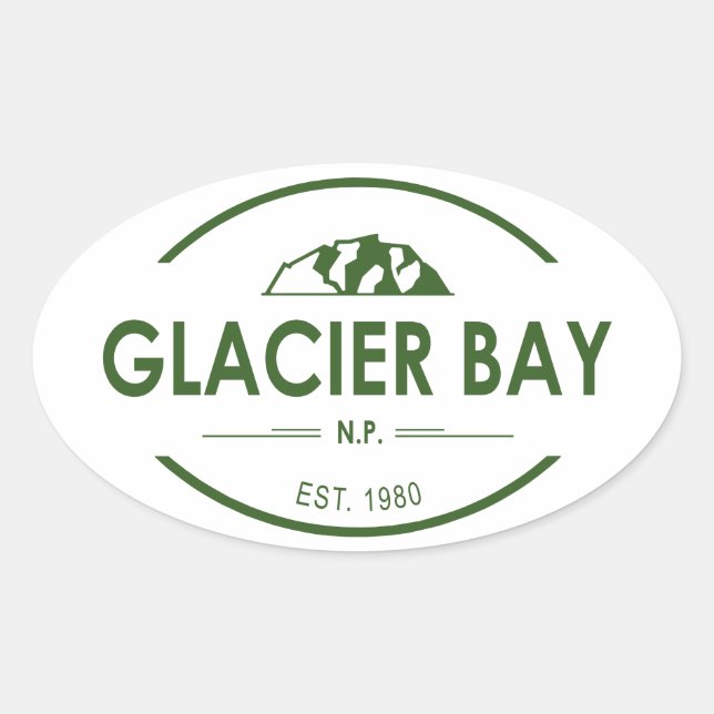 Glacier Bay nationalpark Ovalt Klistermärke (Framsida)