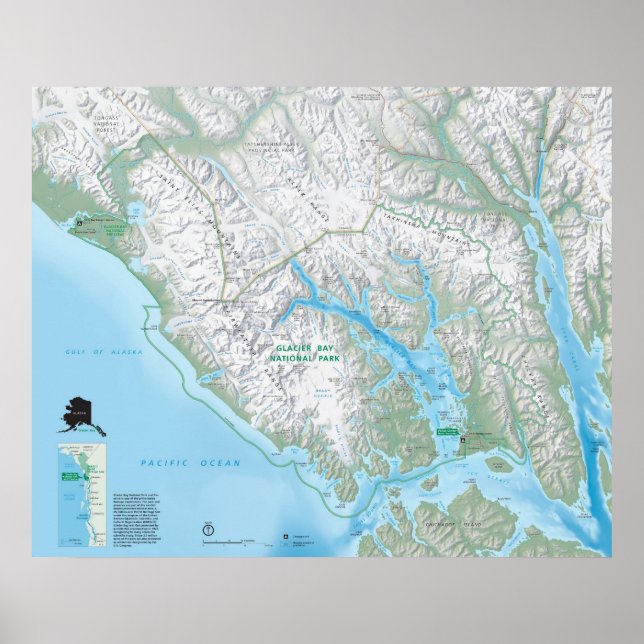 Glacier Bay nationalpark Poster (Framsidan)