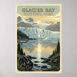Glacier Bay Nationalpark Retro Poster