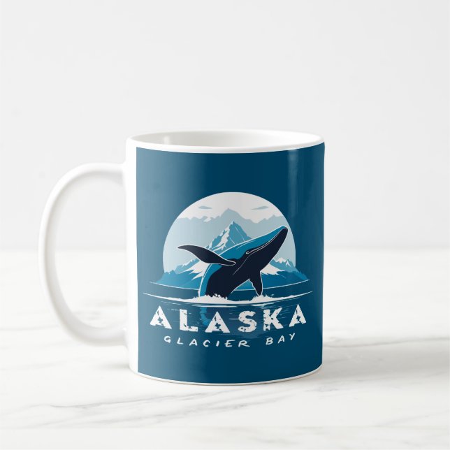 Glacier Bay Whale - Alaska Kaffemugg (Vänster)