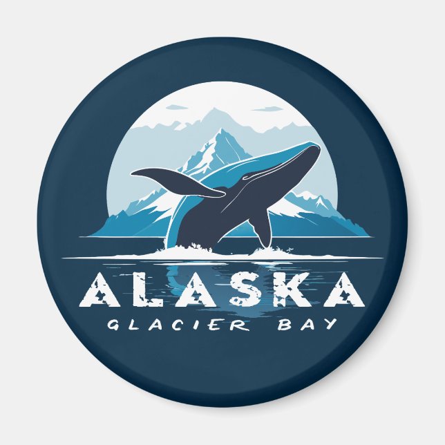 Glacier Bay Whale - Alaska Magnet (Framsidan)