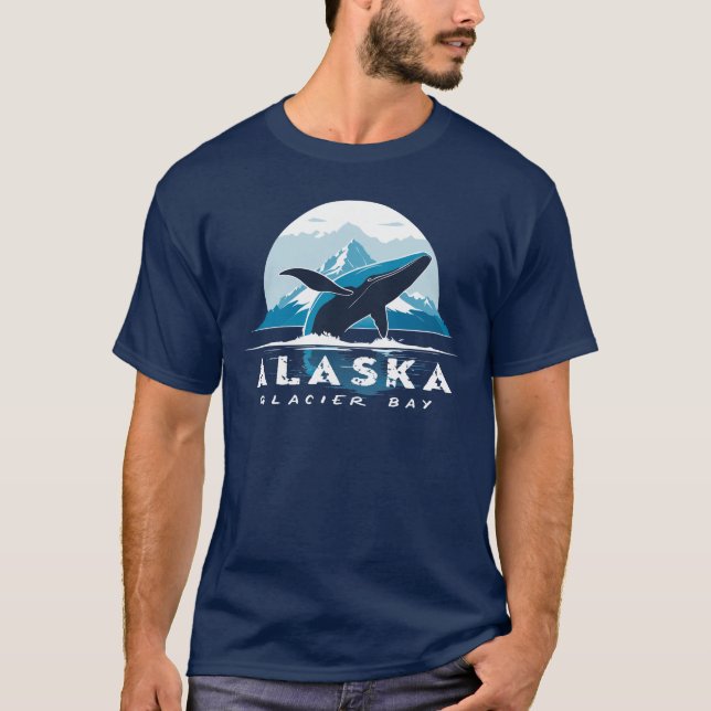 Glacier Bay Whale - Alaska T Shirt (Framsida)