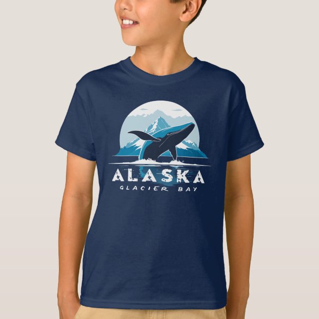 Glacier Bay Whale - Alaska T Shirt (Framsida)