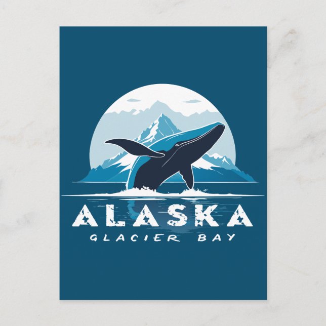 Glacier Bay Whale - Alaska Vykort (Framsida)
