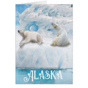 Glacier Bears Alaska - 5 tum x 7 tum Art Card Hälsningskort