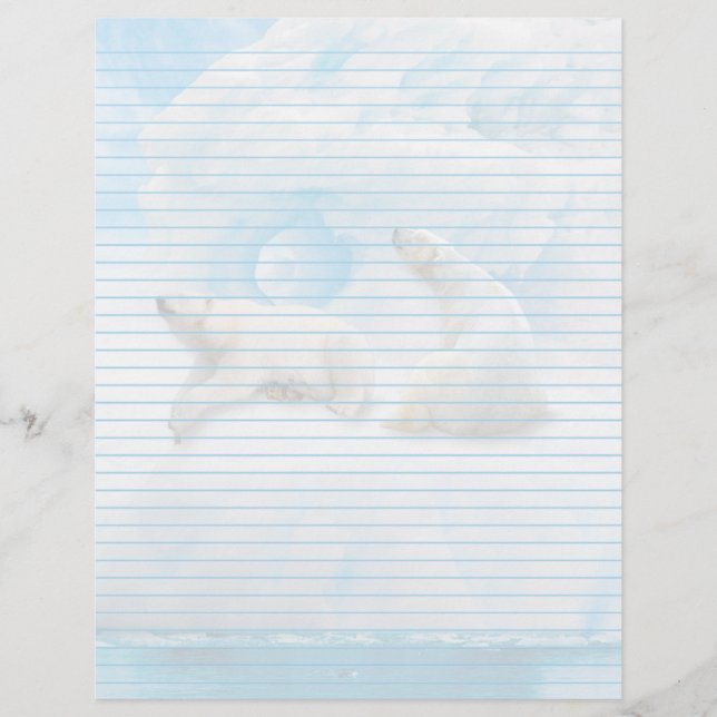 Glacier Bears Linted - 8,5 tum x 11 tum Stationery (Framsida)