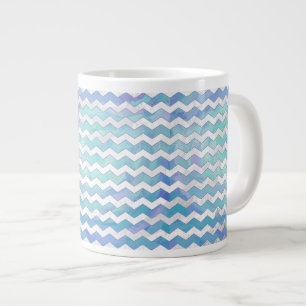 Glacier Blue Chevron Mönster Jumbo Mugg