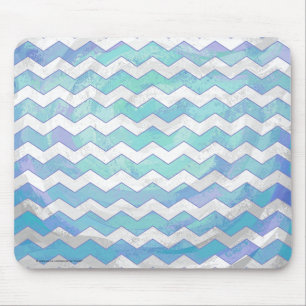 Glacier Blue Chevron Mönster Musmatta