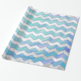 Glacier Blue Chevron Mönster Presentpapper