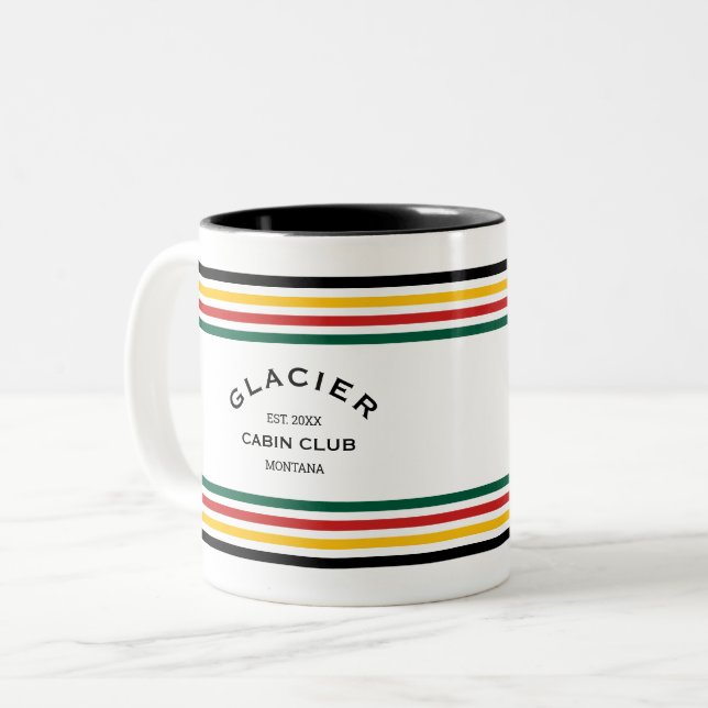 Glacier Cabin Klubb Anpassningsbar Vapensköld Park Två-Tonad Mugg (Framsida vänster)
