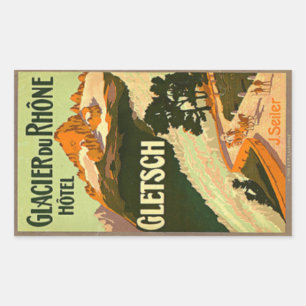 Glacier Du Rhone Hotel Gletsch Rectangular Sticker Rektangulärt Klistermärke