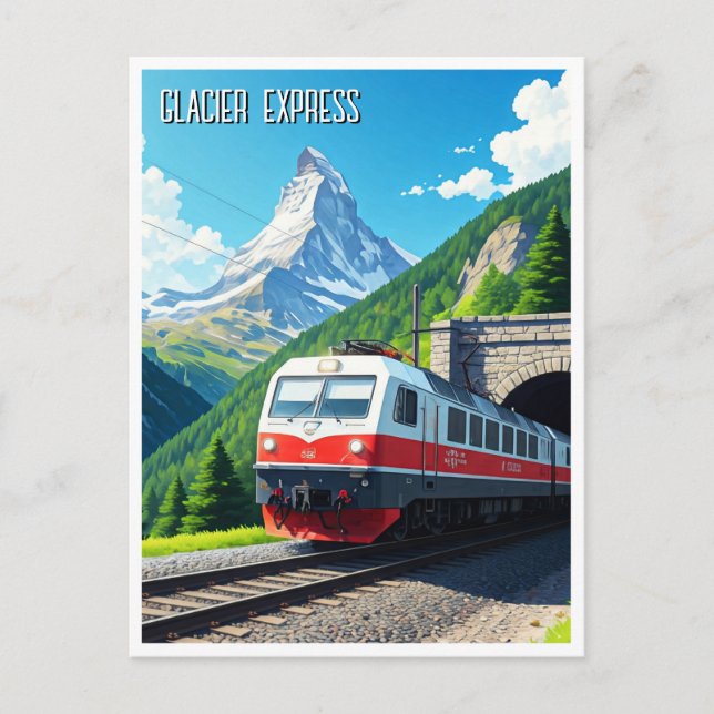 Glacier Express Schweiz Matterhorn Vykort (Framsida)